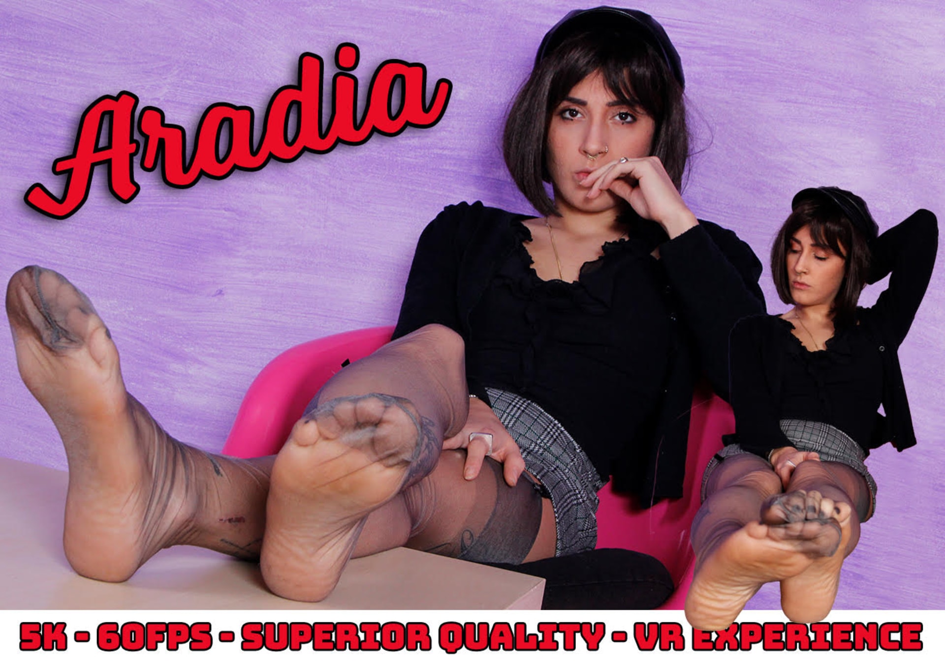 Gorgeous Aradia takes off her stockings and oils up her fabulous feet