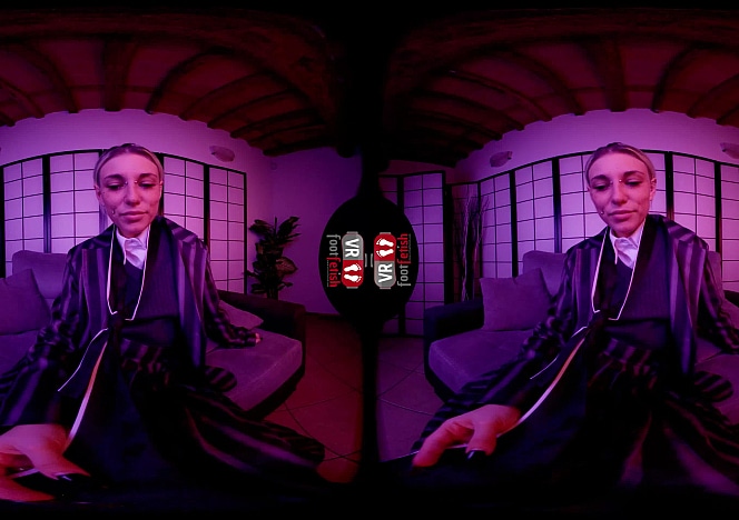 Dalila Dark VR Wednesday Addams Foot Tease And Wild Masturbation