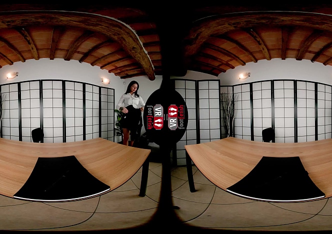 Madame Cherry VR Job Interview Foot Tease Desk Masturbation