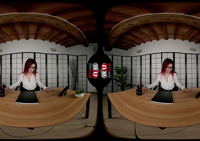 Shana Grimoire VR Secretary Promotion Nylon Foot Tease